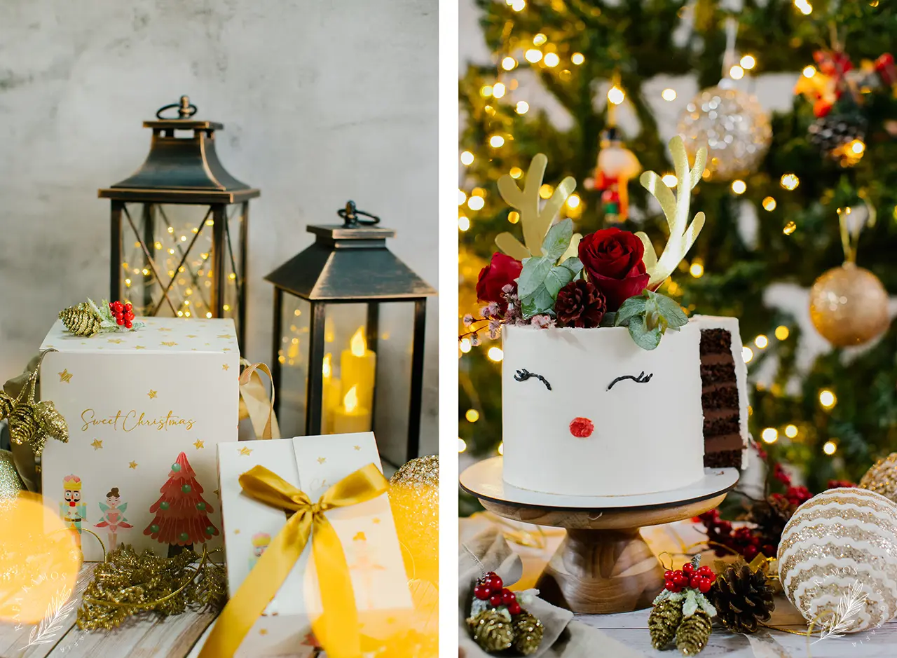 Bolos e panetones artesanais da Roberta Lobo em ensaio de Natal em casa