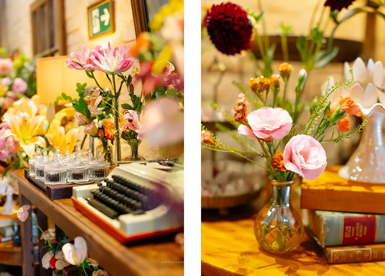 Ambientação da Casa Quena para casamento intimista