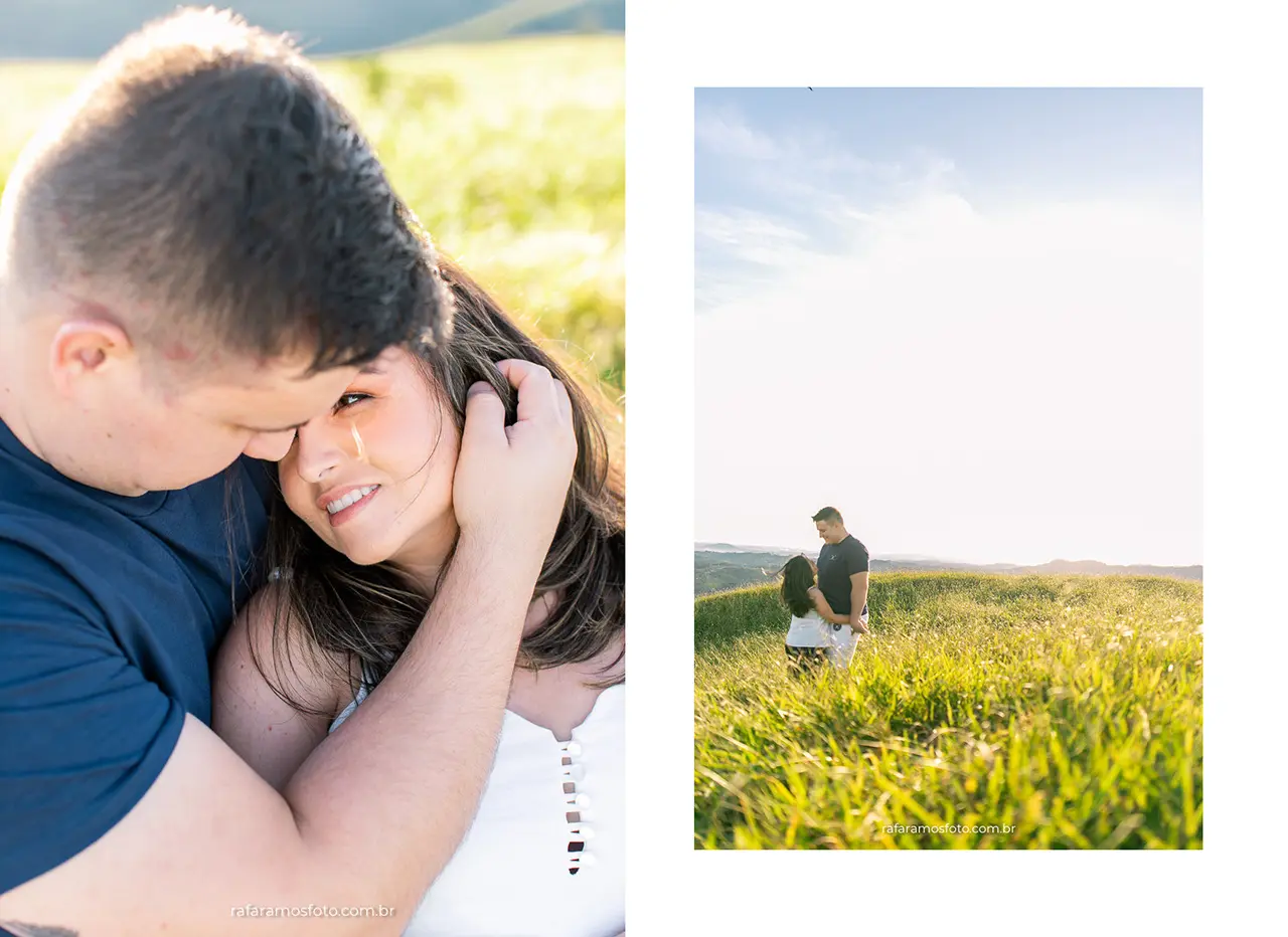 Casal caminhando nas montanhas durante ensaio pré wedding em São Paulo