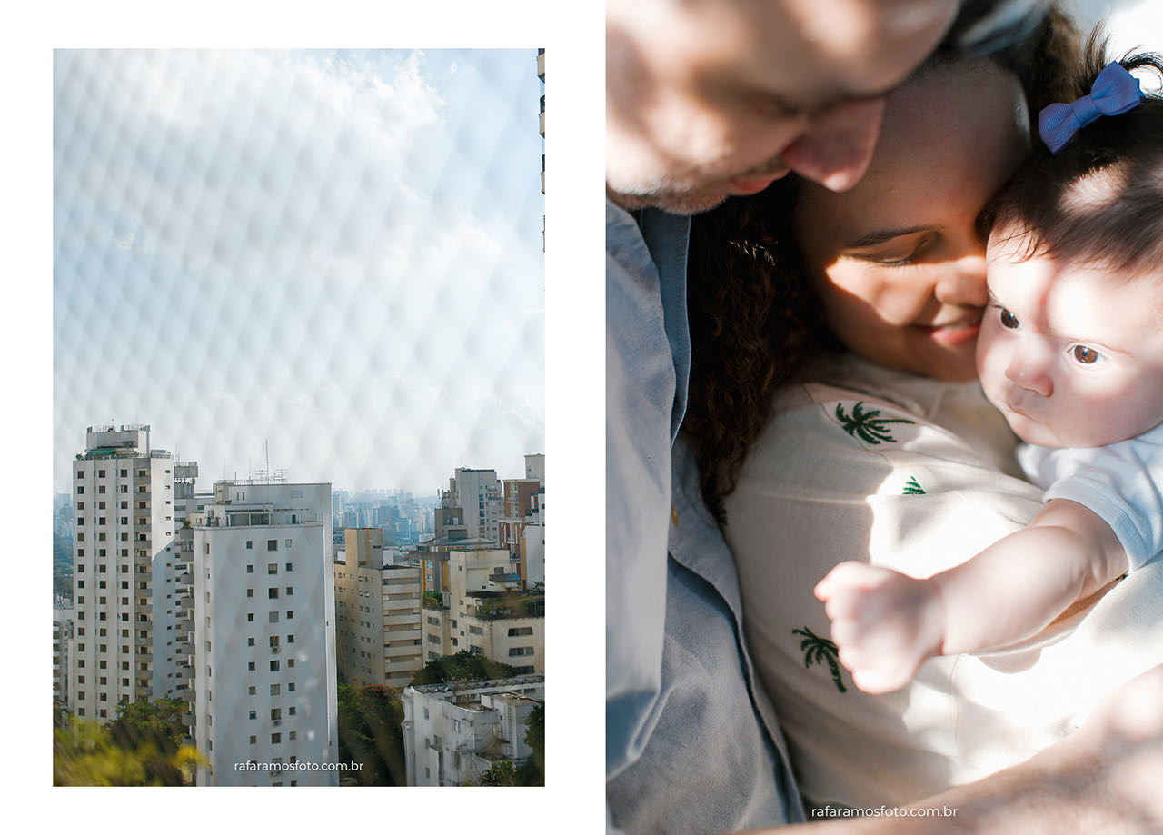 pais com bebê fotografia espontânea de família em casa sp