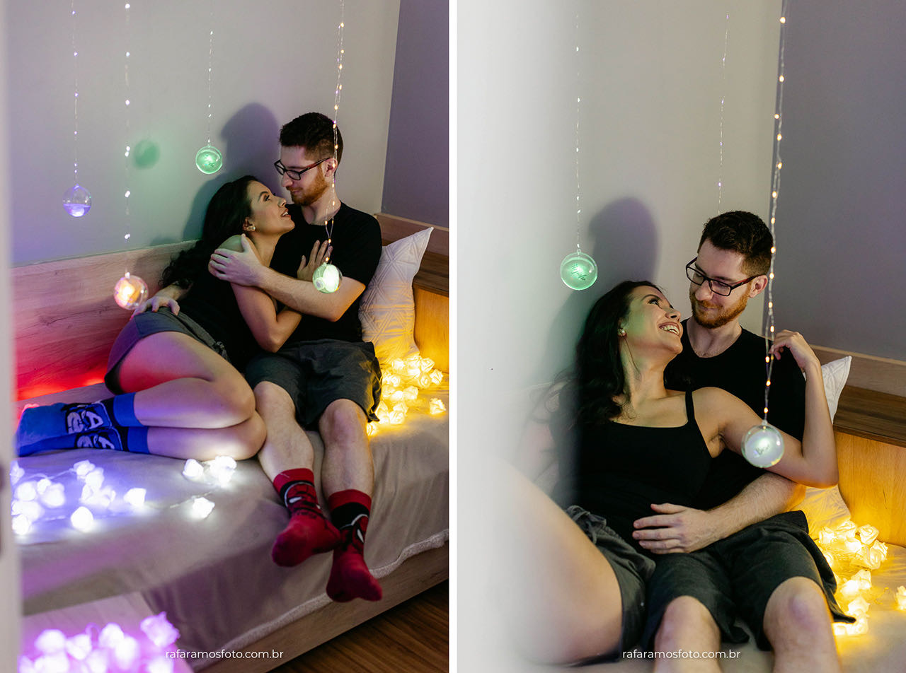 Ensaio de casal em casa