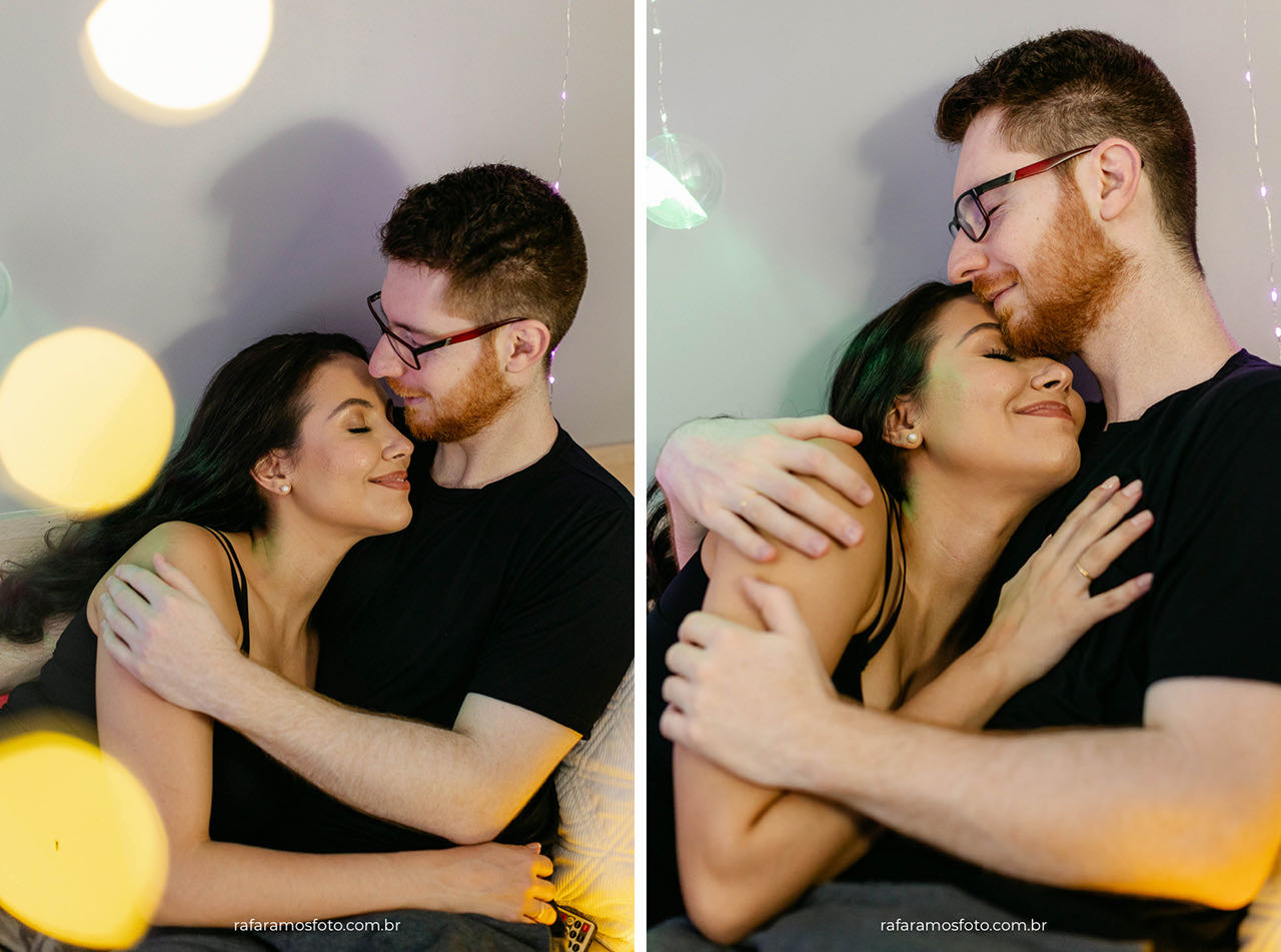 Ensaio de casal em casa